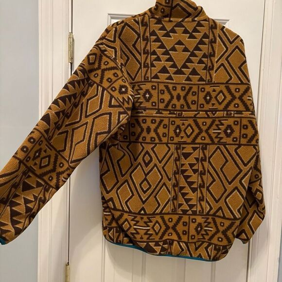 Patagonia Synchilla Montana Siete Bear Brown Aztec Snap T Fleece Mens M Ski Snow - Picture 5 of 7